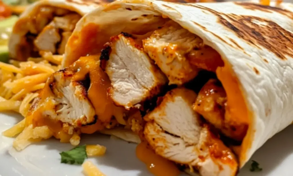 Cheesy Garlic Chicken Wraps