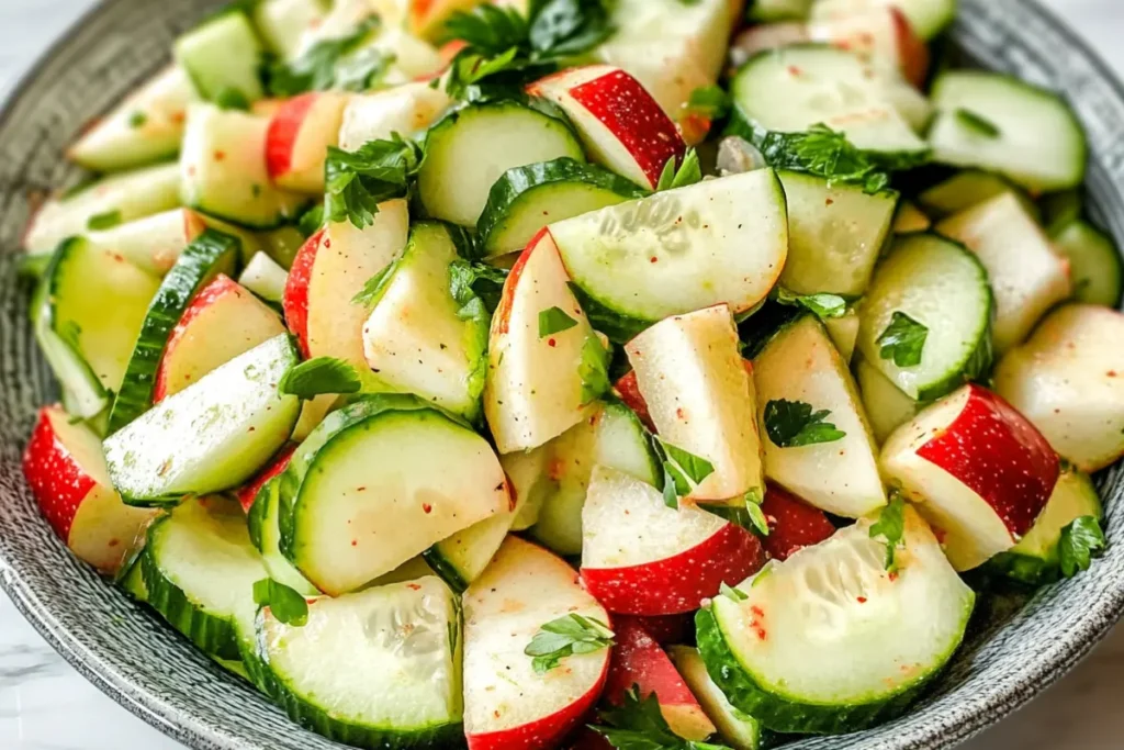 Apple Cucumber Salad with Feta and Dill