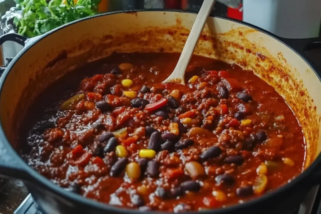 Bowl of delicious chili, questioning if chili is a soup.
