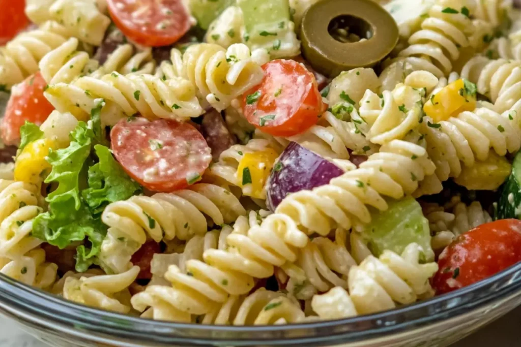 Zesty Pasta Salad with Olive Garden Dressing