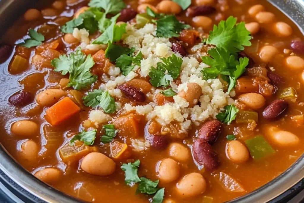  Instant Pot of 15 bean soup, showing hearty texture.
