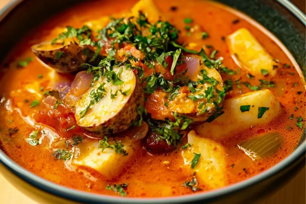 Fresh Seafood Ingredients for 7 Mares Soup: Shrimp, Fish, Clams, Mussels, Crab