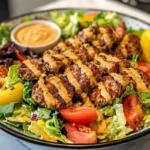Delicious and healthy burger salad recipe.