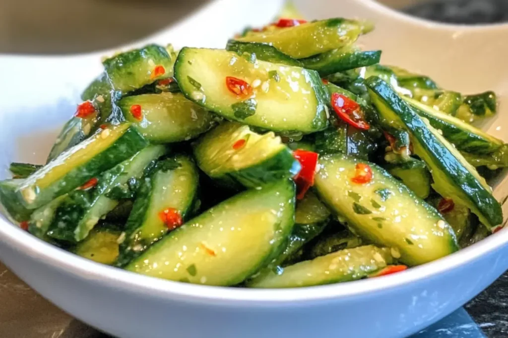 Iconic Din Tai Fung cucumber salad recipe, refreshing side dish.