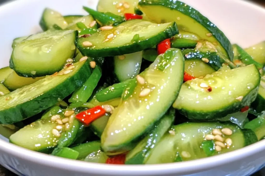 Din Tai Fung cucumber salad recipe ingredients, fresh and simple.