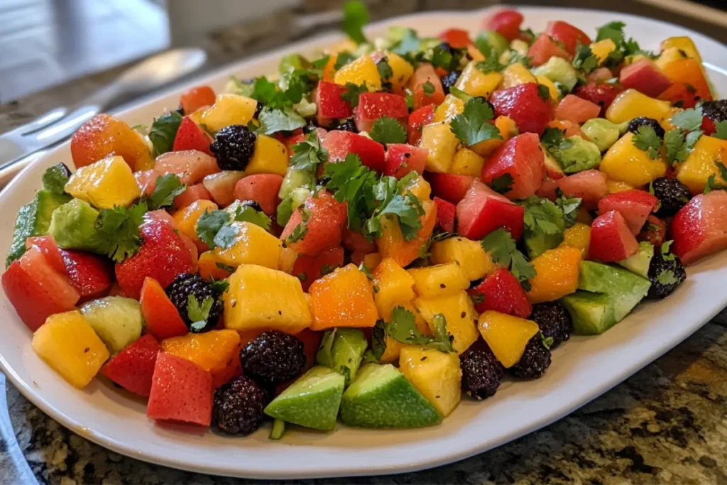 Refreshing mexican fruit salad (ensalada de frutas), authentic recipe.