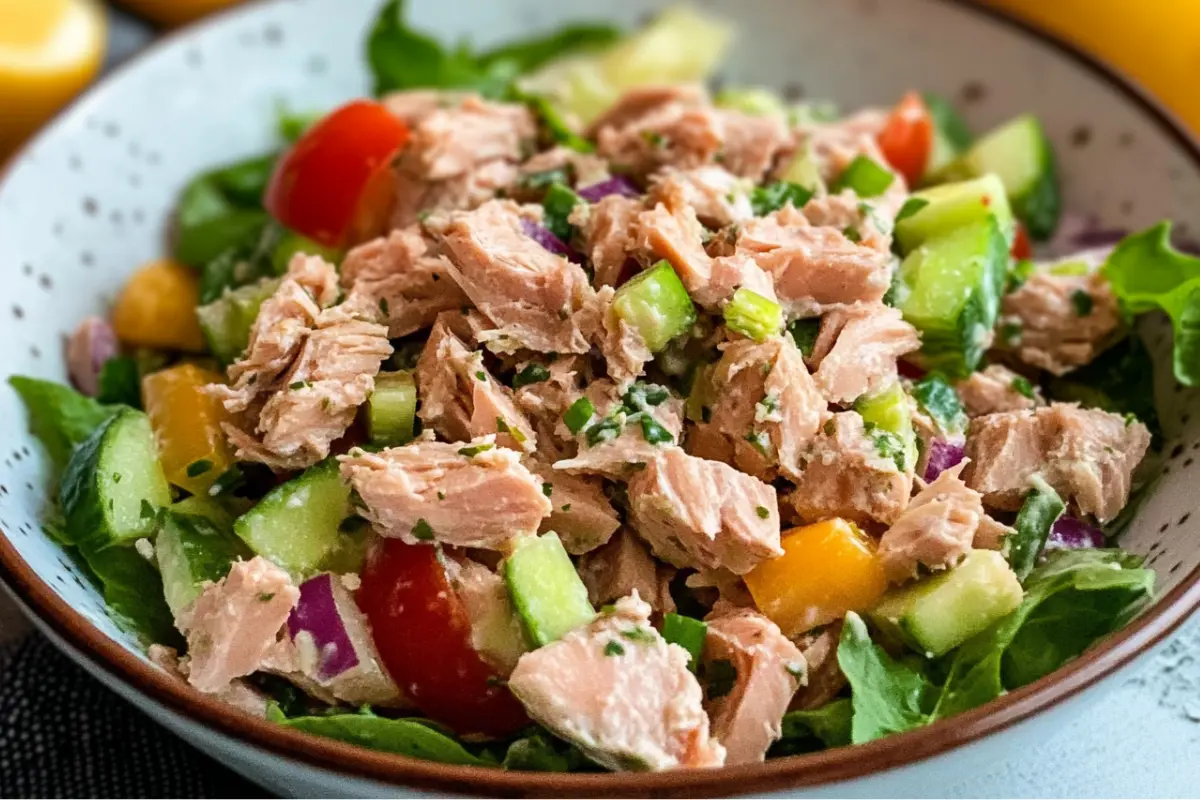 Lower-calorie tuna salad recipe and calorie information.